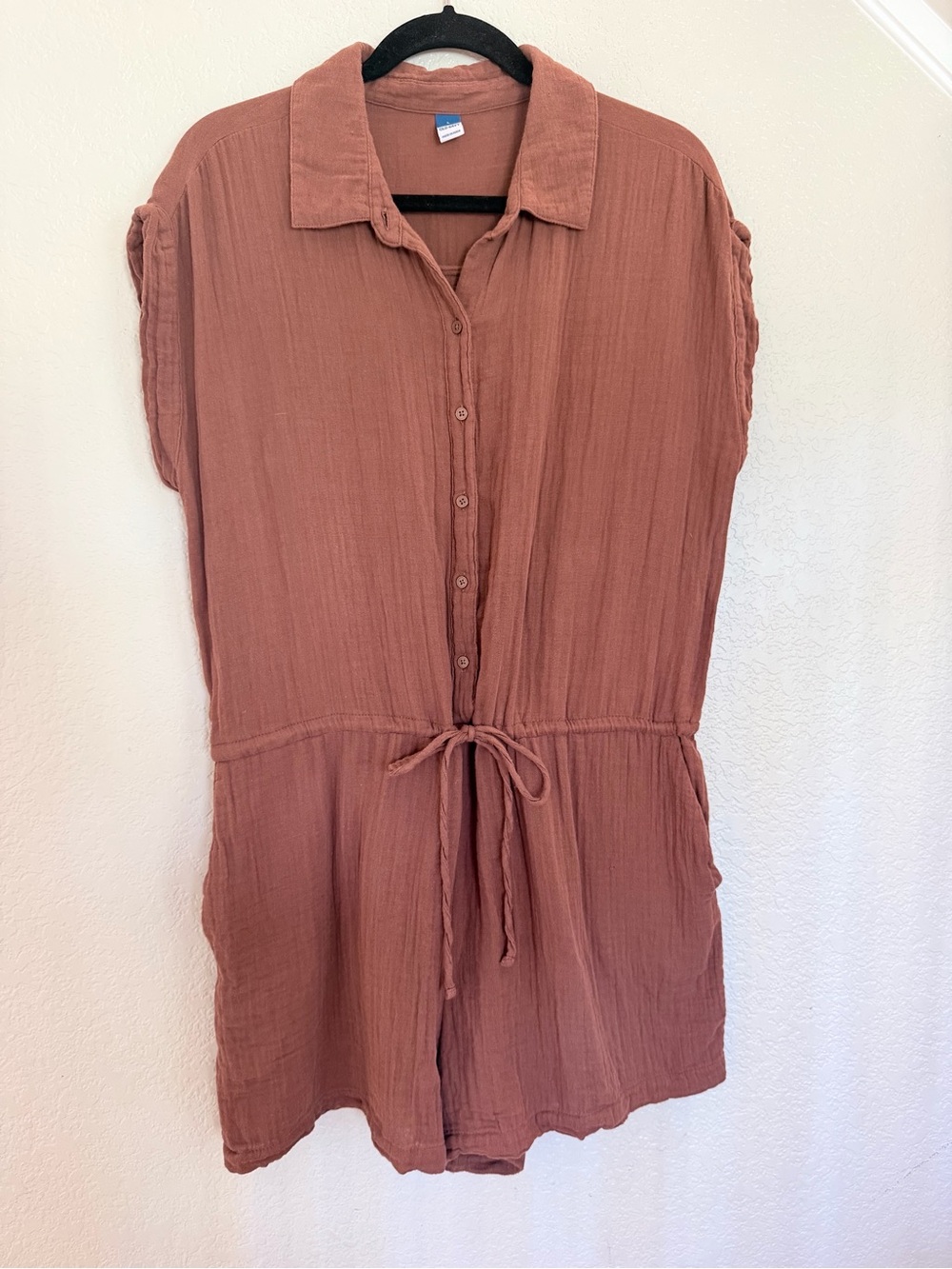 Old Navy Gauze Cotton Button-Front Romper | Size L - Picture 2 of 7